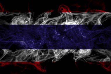 Tayland ve Tayland duman bayrağı siyah arka planda izole