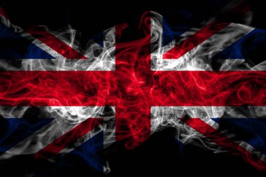 Birleşik Krallık, İngiltere ve İngiliz sigara bayrağı siyah arka planda izole edildi