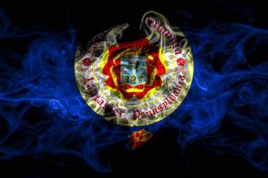 Amerika Birleşik Devletleri, Amerika, ABD, ABD, Amerika, Lancaster, Pennsylvania duman bayrağı siyah arkaplanda izole edildi