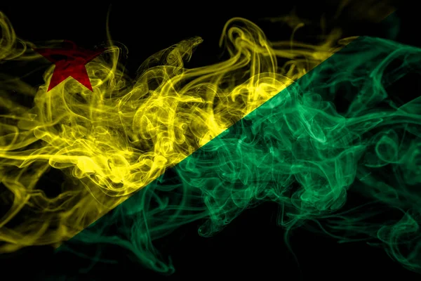 Brazil States Acre Smoke Flag Isolated Black Background — Stock Photo, Image