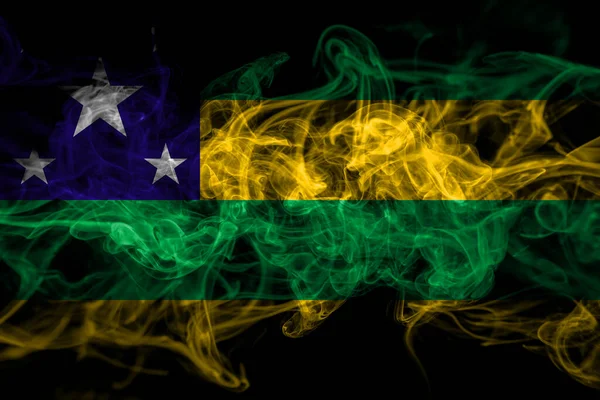 Brasil Brasil Bandera Humo Sergipe Aislada Sobre Fondo Negro —  Fotos de Stock