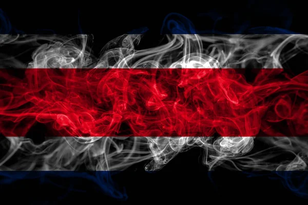 Kostarika Kouř Vlajka Izolované Černém Pozadí — Stock fotografie