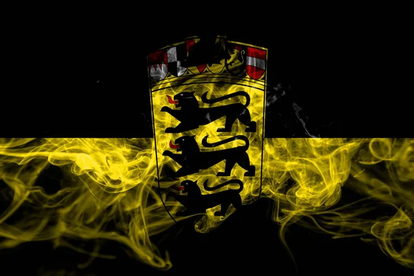 Германия Германия Германия Баден Вюртемберг Флаг Дыма Изолированы Черном Фоне — стоковое фото