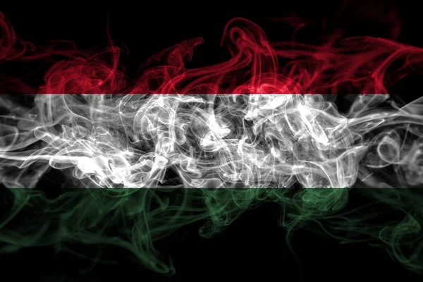Ungarn Ungarische Rauchfahne Isoliert Auf Schwarzem Hintergrund — Stockfoto