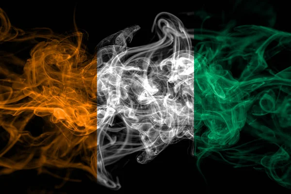 Ivory Coast Smoke Flag Isolated Black Background — Stock Photo, Image