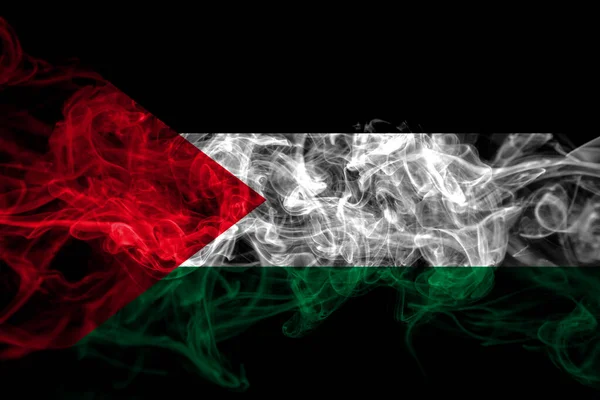 Palestina Bandera Humo Palestina Aislada Sobre Fondo Negro — Foto de Stock