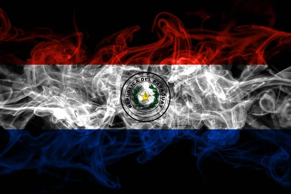 Парагвай Парагвай Флаг Дыма Изолированы Черном Фоне — стоковое фото
