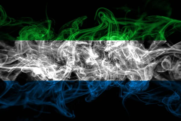 Sierra Leone Smoke Flag Isolated Black Background — Stock Photo, Image