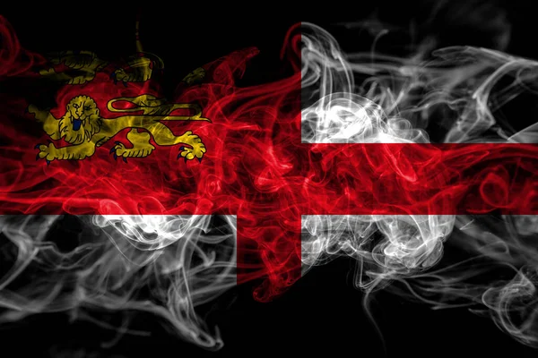 Reino Unido Gran Bretaña Reino Unido Sark Smoke Flag Isolated — Foto de Stock