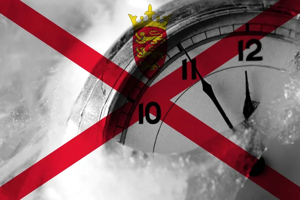 Regno Unito Gran Bretagna Gran Bretagna Jersey Bandiera Con Orologio — Foto Stock