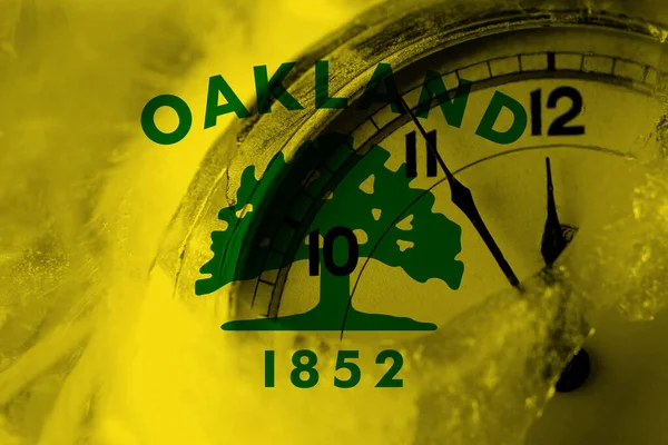 Usa Usa Usa Usa Usa Oakland Kalifornien Flagga Med Klockan — Stockfoto