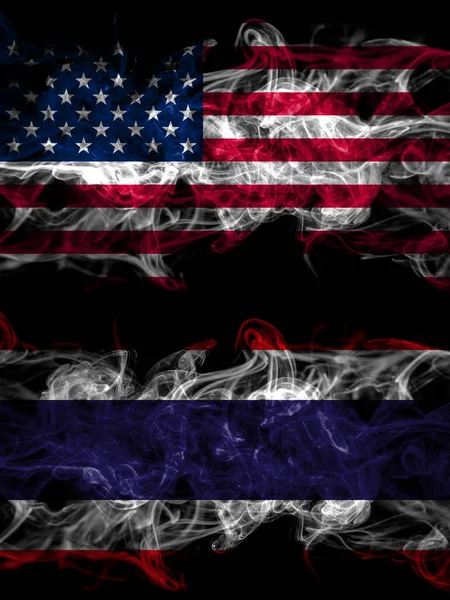 Estados Unidos América América Eua Eua Eua Tailândia Bandeiras Místicas — Fotografia de Stock