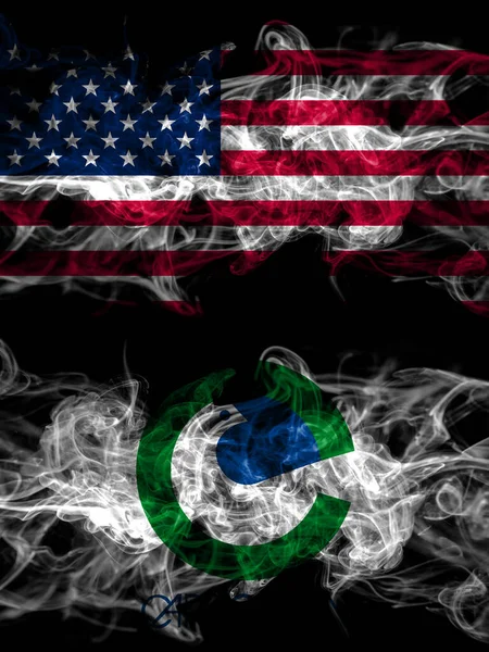 Stany Zjednoczone Ameryki Ameryki Usa Usa Amerykańskie Smoky Mistyczne Flagi — Zdjęcie stockowe