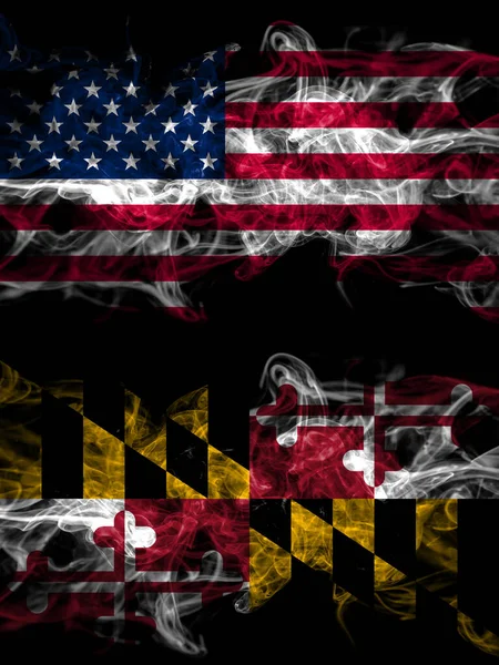 Spojené Státy Americké Amerika Usa Usa Americké Kouřové Mystické Vlajky — Stock fotografie