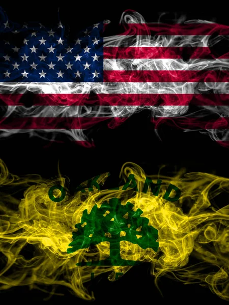 Amerikas Förenta Stater Usa Usa Amerikanska Rökiga Mystiska Flaggor Placerade — Stockfoto