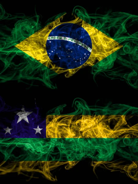 Brasil Brasil Brasil Brasil Sergipe Banderas Místicas Ahumadas Colocadas Una — Foto de Stock