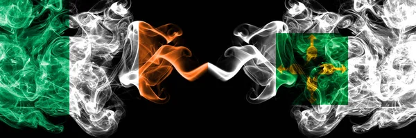 Republic Ireland Irish Brazil States Distrito Federal Smoky Mystic Flags — Stock Photo, Image
