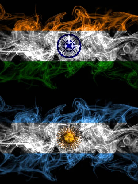 India India Argentina Banderas Místicas Ahumadas Argentinas Argentinas Colocadas Una —  Fotos de Stock