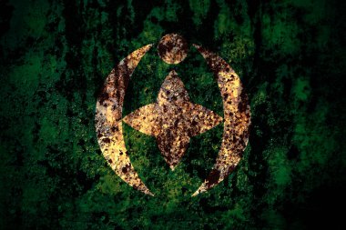 Japon, Japon, Chiba bayrağı grunge metal arka plan dokusu üzerinde çizikler ve çatlaklarla