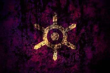 Japon, Japon, Tokyo Bölgesi bayrağı grunge metal arka plan deseninde çizik ve çatlaklarla