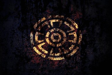 Japonya, Japonca, Urakawa, Hokkaido, Hidaka, Grunge metal arka plan dokusunda çizik ve çatlaklarla bayrak