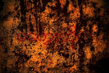 Myanmar, Magway Tümeni bayrağı, grunge metal arka plan deseninde çizikler ve çatlaklarla