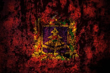 Rusya ve Bryansk Oblastı grunge metal arka plan dokusu üzerinde çizikler ve çatlaklarla