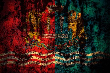 Rusya, Rusya, İvanovo Oblastı grunge metal arka plan dokusu üzerinde çizikler ve çatlaklarla