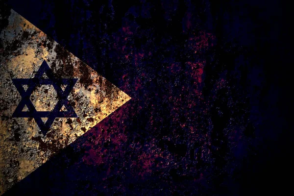 Izrael Haditengerészeti Zászlós Zászló Grunge Fém Háttér Textúra Karcolások Repedések — Stock Fotó