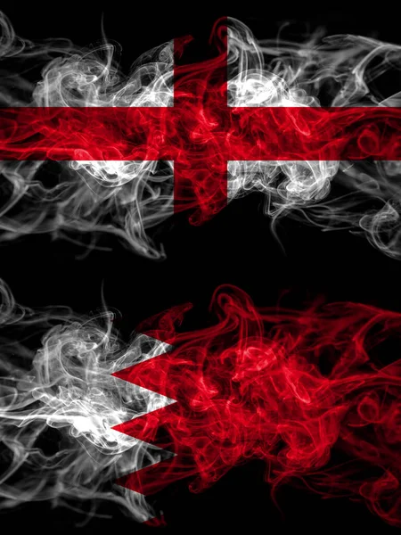 Flag England English Bahrain Bahraini Countries Smoky Effect — Stock Photo, Image