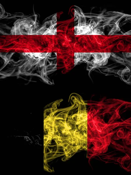 Flag England English Belgium Belgian Countries Smoky Effect — Stock Photo, Image