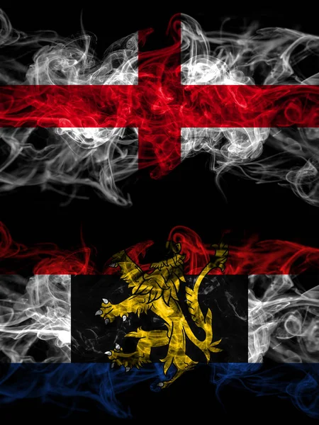 Flagge Von England England Und Benelux Mit Rauchiger Wirkung — Stockfoto
