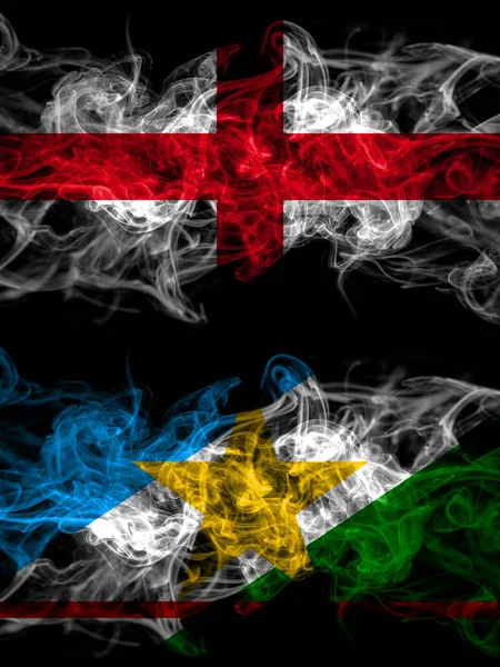 Bandeira Inglaterra Inglês Brasil Brasileiro Roraima Countries Smoky Effect — Fotografia de Stock