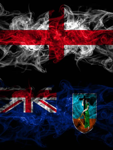 Bandeira Inglaterra Inglês Britânico Reino Unido Montserrat Countries Smoky Effect — Fotografia de Stock