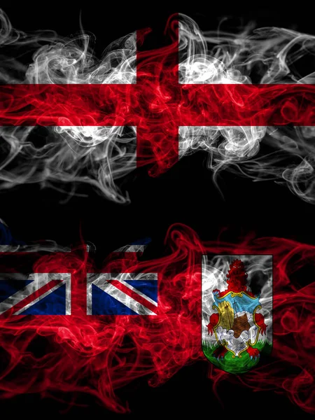 百慕大等国家的国旗 具有烟熏效果 — 图库照片