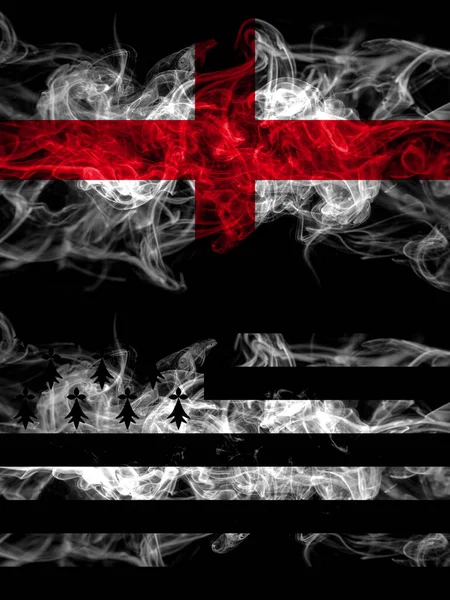 Flag England English Brittany Bretagne Bretons Countries Smoky Effect — Foto Stock