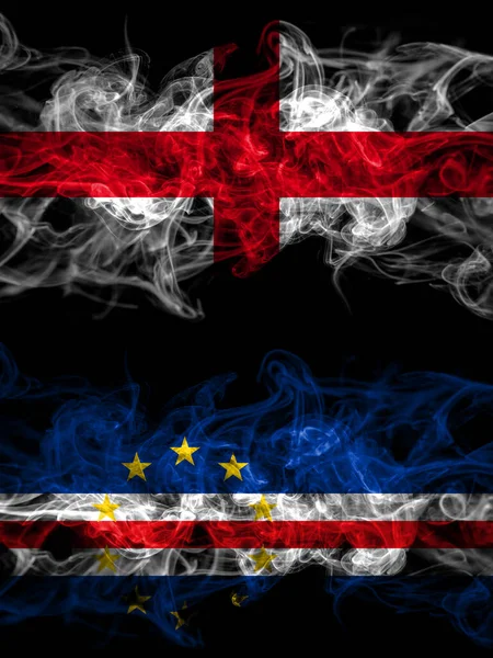 Flag England English Cape Verde Cabo Verde Countries Smoky Effect — Stock fotografie