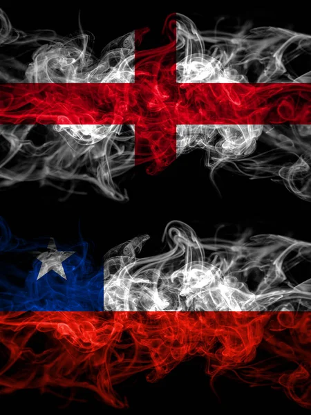 Flag England English Chile Chilean Countries Smoky Effect — Stock Photo, Image
