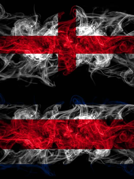 Flag England English Costa Rica Countries Smoky Effect —  Fotos de Stock