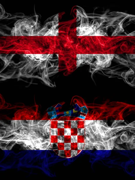 Flag England English Croatia Croatian Countries Smoky Effect — Stockfoto