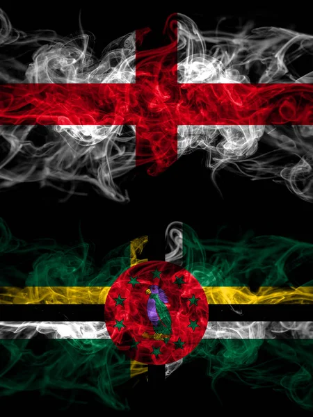 Flag England English Dominica Dominican Countries Smoky Effect — Φωτογραφία Αρχείου