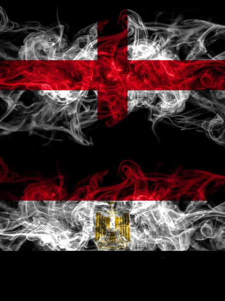 Flag England English Egypt Egyptian Countries Smoky Effect — Stock Photo, Image
