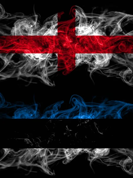 イングランド エストニア エストニアの国旗煙の効果を持つ国 — ストック写真
