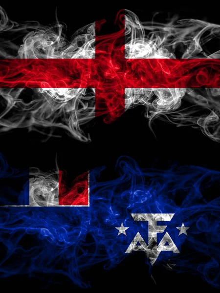 Flag England English France French Southern Antarctic Lands Countries Smoky — Zdjęcie stockowe