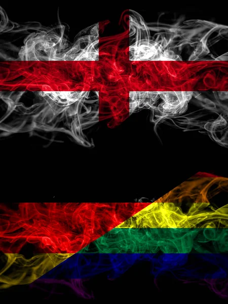 Flag England English Germany German Gay Pride Countries Smoky Effect — Stock Photo, Image