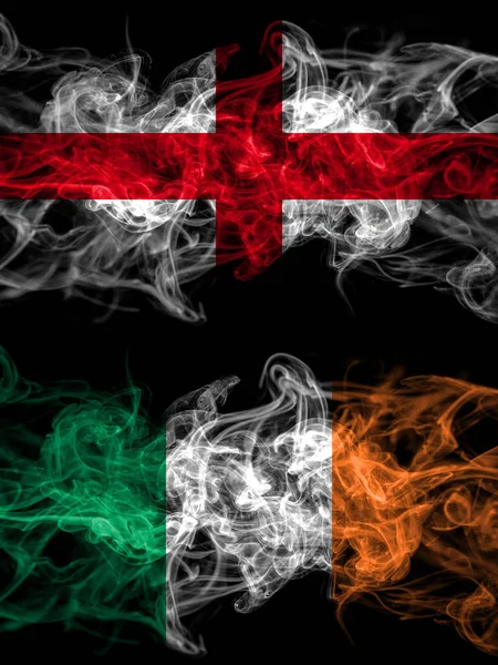 Bandeira Inglaterra Inglaterra Irlanda Países Irlandeses Com Efeito Fumegante — Fotografia de Stock