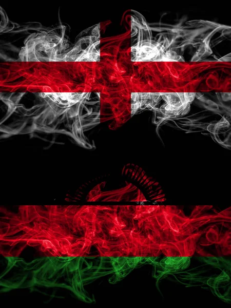 Flag England English Malawi Countries Smoky Effect — Stock Photo, Image