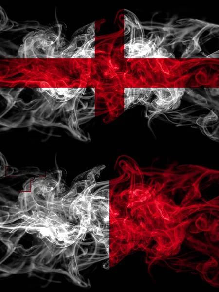 Flag England English Malta Maltese Countries Smoky Effect — Stock Photo, Image