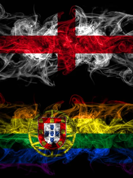 Vlag Van Engeland Engels Portugal Portugees Homo Trots Landen Met — Stockfoto