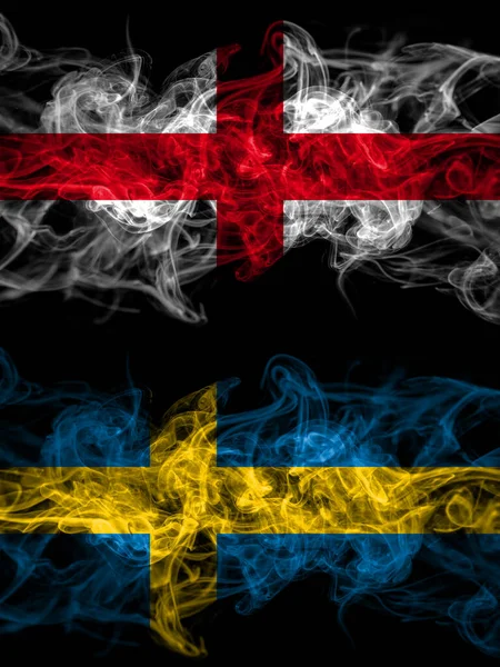 Bandiera England English Sweden Swedish Swede Countries Smoky Effect — Foto Stock